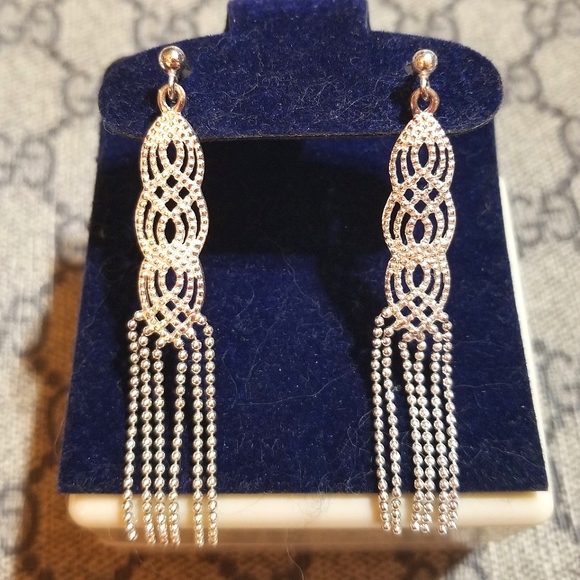 Coro Jewelry - Rare CORO Sterling Silver Long Dangle Earrings